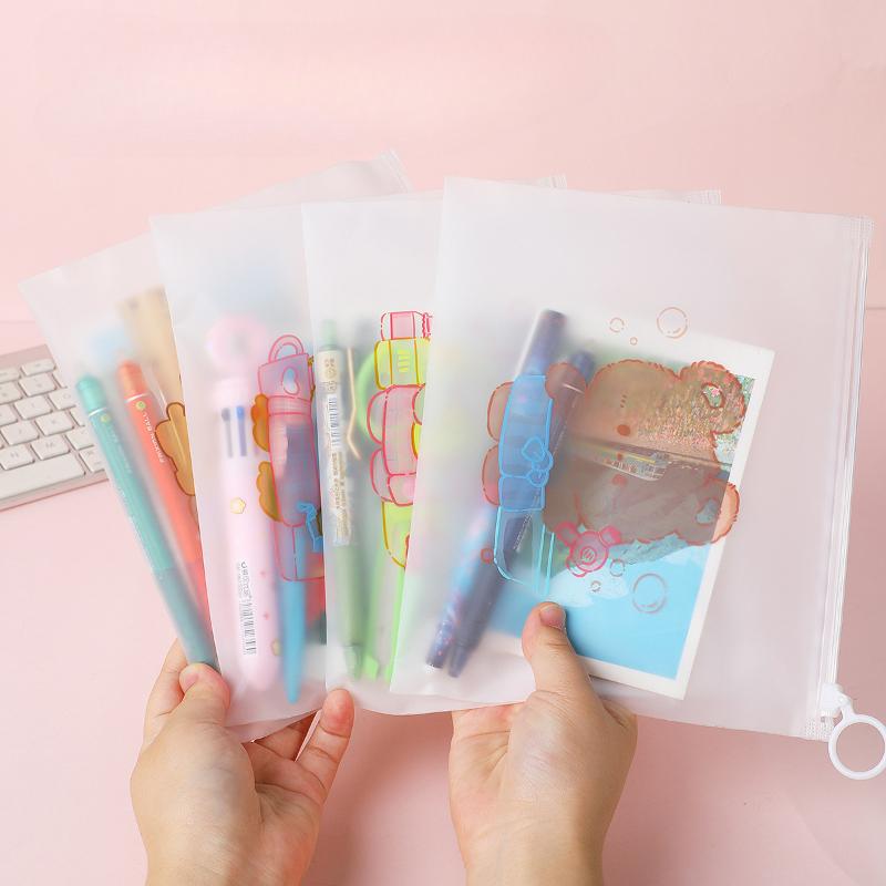20PCS Cartoon Pattern Zipper Storage Bag Candy Snack Stationery Gift Package Kids Cute Plastic Sealed Storage Pouches 2025 New