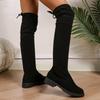 Stretch Long Faux Suede Boots Women Over-the-knee Boots Casual Black Sexy Nightclub Platform Shoes for Women Autumn Women Bottes