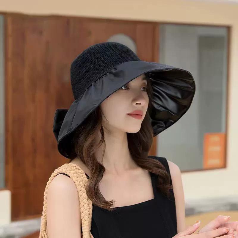 Sunscreen Hat Summer Female Sunshade UV Protection Empty Top Vinyl Shell Hat Large Brim Sunshade Face Outdoor Cycling Hat
