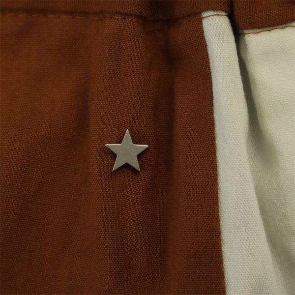 CONVERSE Linen Blend switching Wide pants Brown x white Women Used