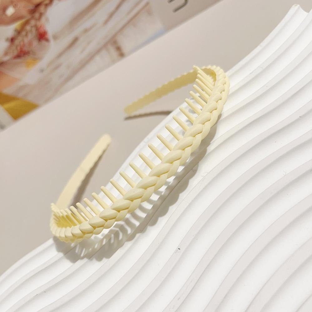 Mode Bandeau en Plastique Torsadé à Tête Croisée pour Femmes Filles avec Dents Cercle Flexible Antidérapant Accessoires de Lavage du Visage et Coiffure