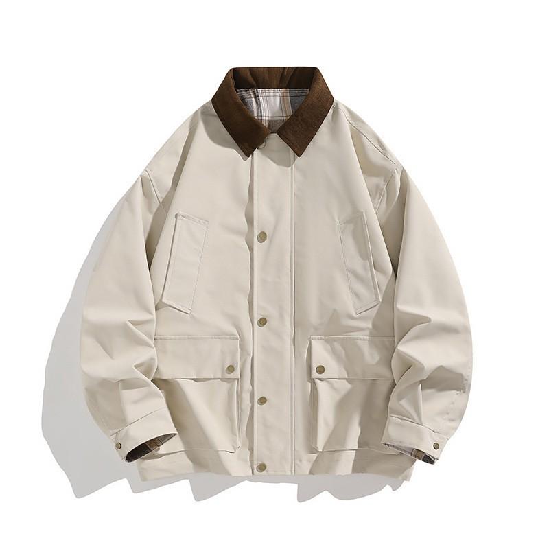 Mens Windproof Waterproof Fleece-Lined Casual Jacket