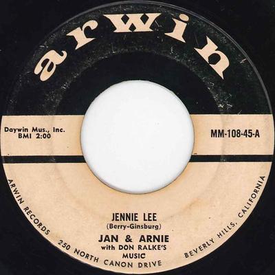 7inch Record JAN & ARNIE, DON RALKE'S MUSIC - Jennie Lee MM10845 Arwin Records 1958 US Rock Used