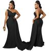 Elegant Solid Color One-Shoulder Party Dress