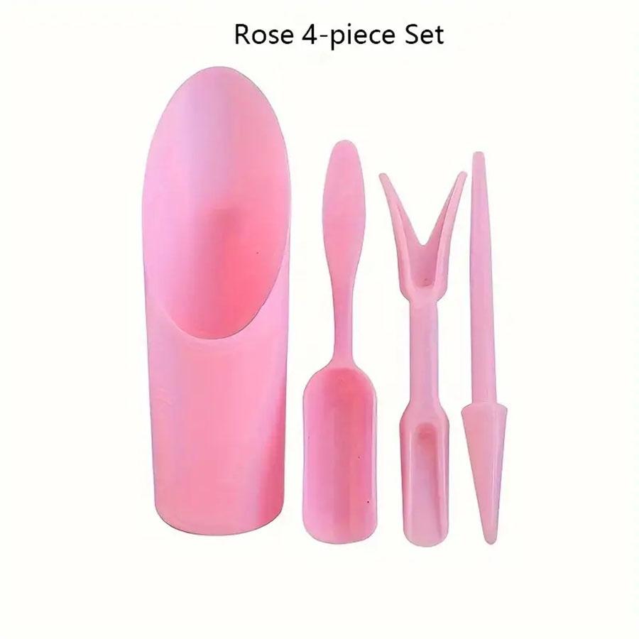 

4 шт., набор садовых инструментов для выращивания цветов, суккулентных зеленых растений, посадки и пересадки рассады. Скребок, лопата розовый