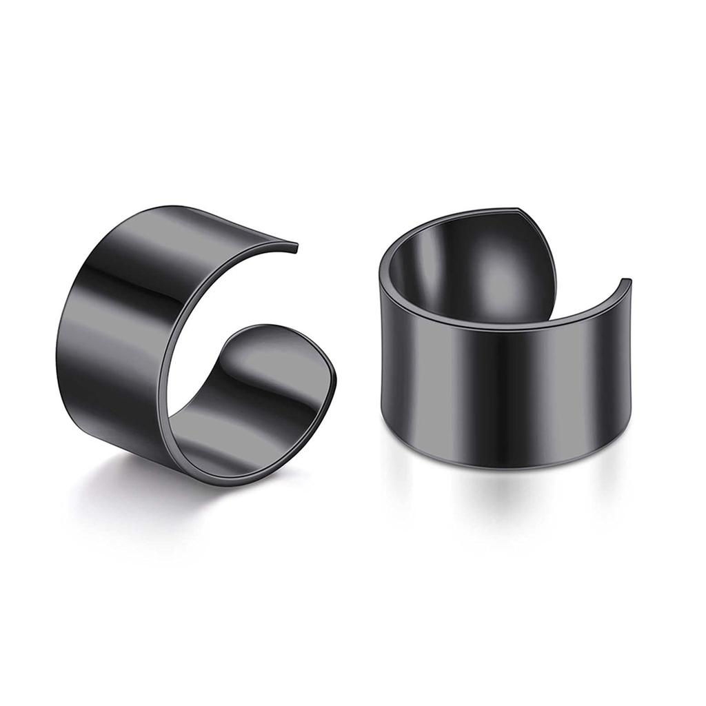 1 Pair Simple Classic Geometry CC Earrings Stainless Steel Ear Cuffs Men Women's Clips Earrings Trendy