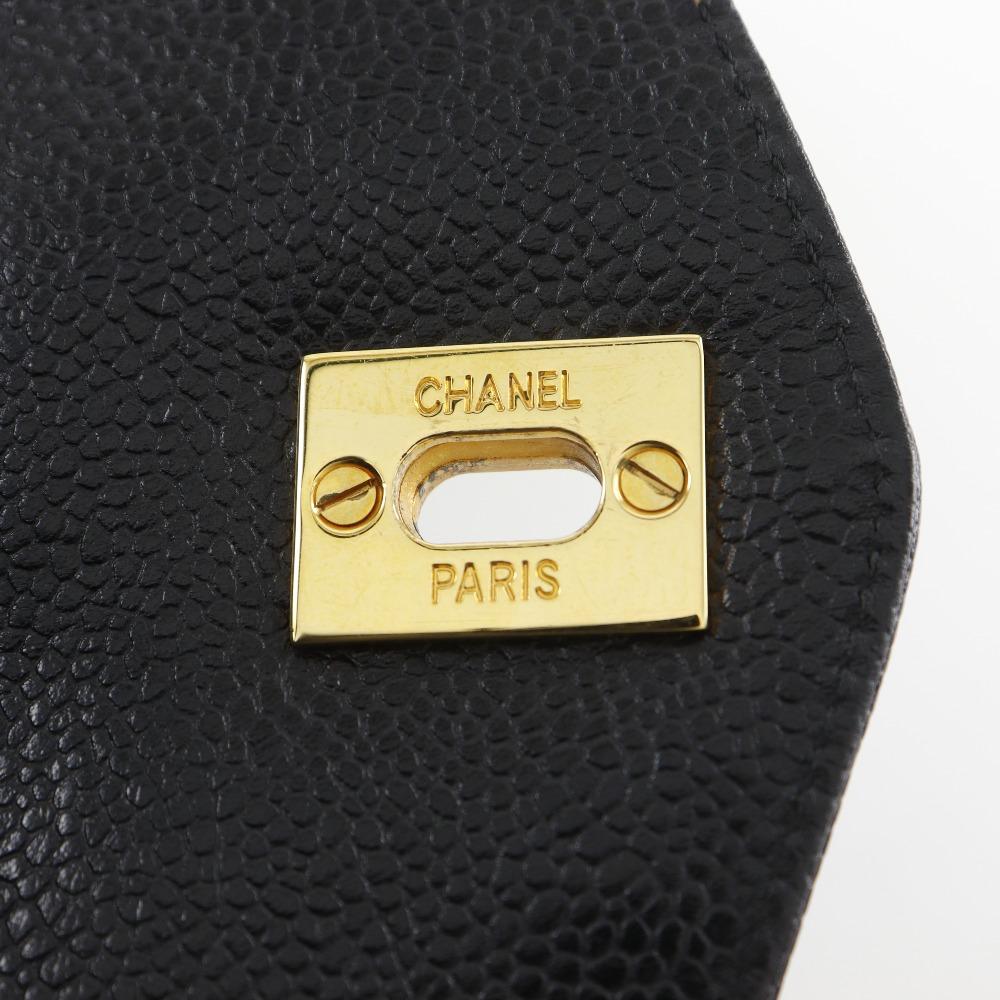 CHANEL Chain tote Tote Bag COCO Mark black Caviar skin Women Used