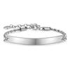 Trendy Stainless Steel Curved Plate Cylindrical Bracelet with Laser Engraved Logo, 5MM Wide, Women's Accessory