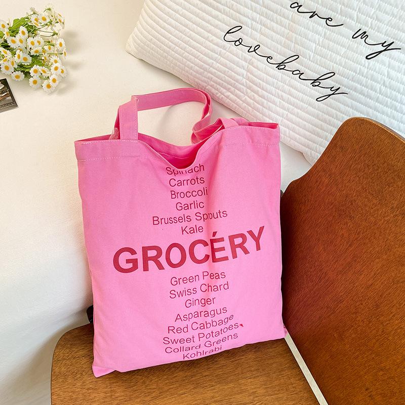 Stylish and Simple Tote Bag Women's Shoulder Bag Student Portable Large-capacity Shopping Canvas Bag