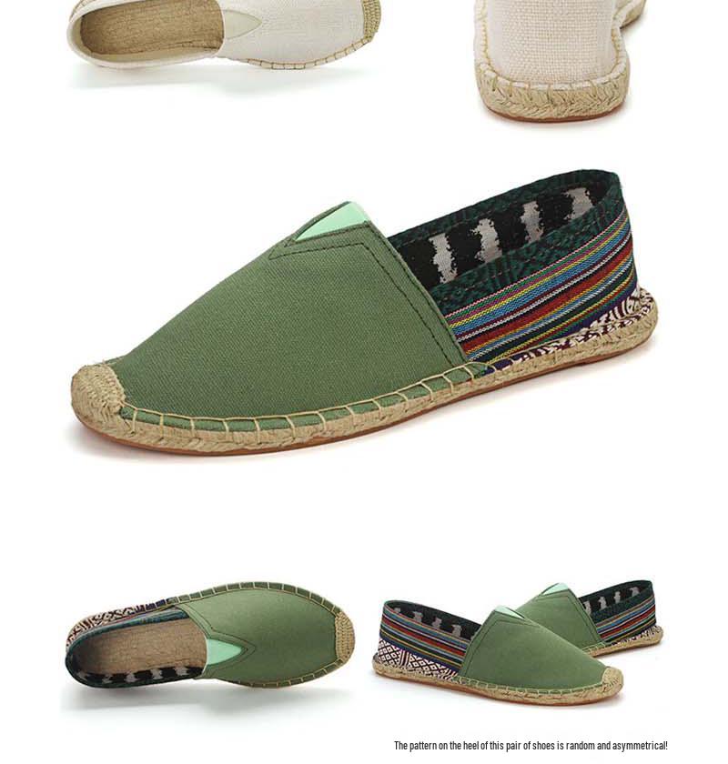 Scarpe da Ginnastica Slip-On in Tela con Suola in Canapa: Unisex, Intrecciato in Paglia, Casual, Disponibile in Taglie Grandi