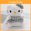 Adorable Checkered Dress Cat Plush Keychain Cute Kitty Soft Toy Bag Charm