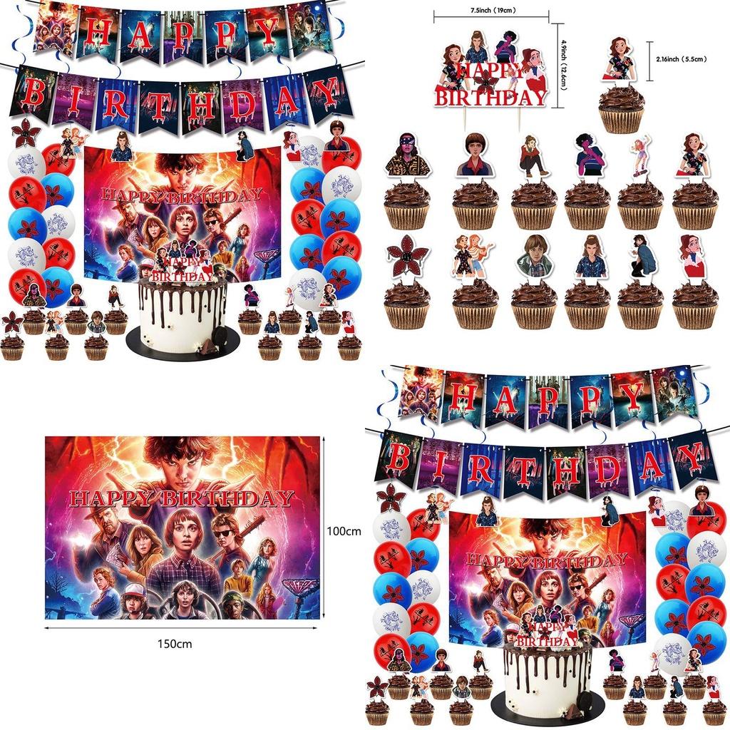 Stranger Things Geburtstagsfeier Dekoration Mysteriöse Atmosphäre Ballon Banner Set