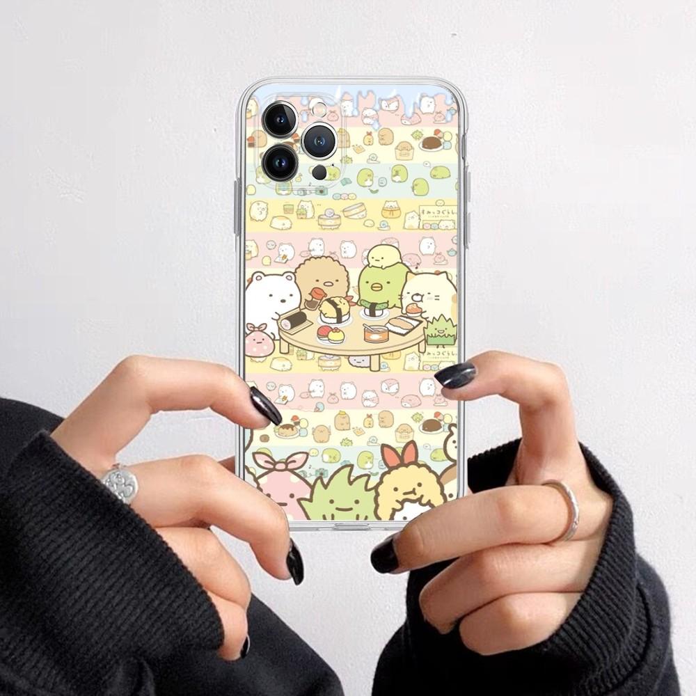 Cartoon Sumikko Gurashi  Phone Case For iPhone 15 14 13 12 11 Pro Max XS X XR SE 2020 6 7 8 Plus Mini Protective Shell