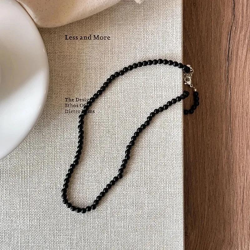 Red Black Beaded Auspicious Necklaces for Women Chinese Style Glass Beads Necklace Exquisite Elegant Choker  Accessories