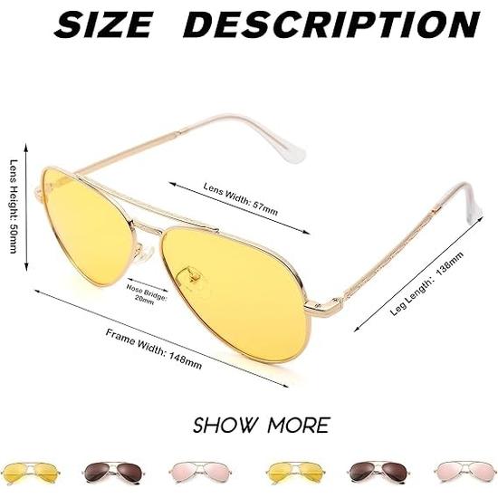 X Intelligens Polarisierte Reitbrille | Tag- und Nachtsicht, blendfreies HD-Outdoor-Zubehör | Unisex | Gelber Kratzer | Pilotenbrille | Mittel