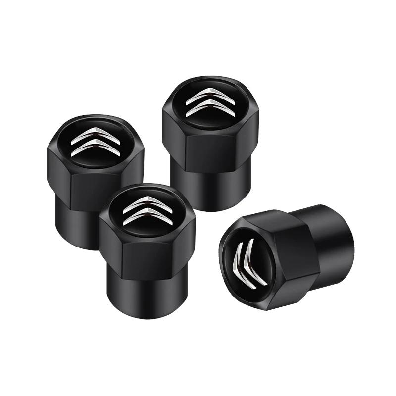 Car 3D Metal Logo Wheel Stem Air Valve Caps Tire Dust Covers For Citroen e-C3 e-C4 X C5X C3 C4 Cactus Picasso C-Crosser C6 C1