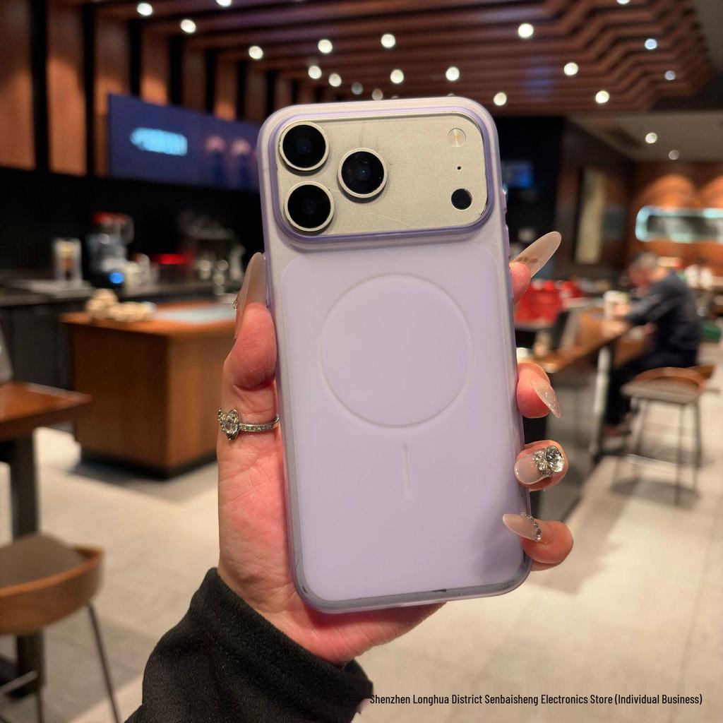 Apple 17 Pro Max Magnetic Charging Skin-Feel Case: Drop-Proof Protective iPhone 16/15/12.