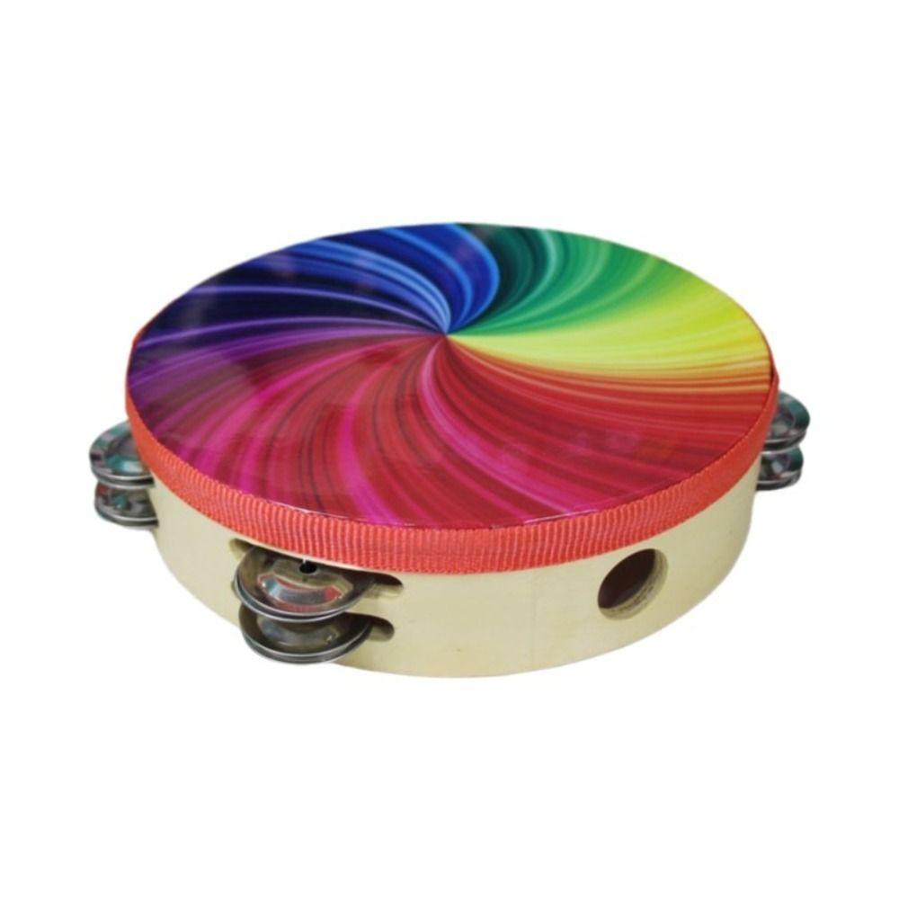 Dazzling Colour Hand Drum Double Row Jingles Kids Drum Musical Instrument Toy  Create