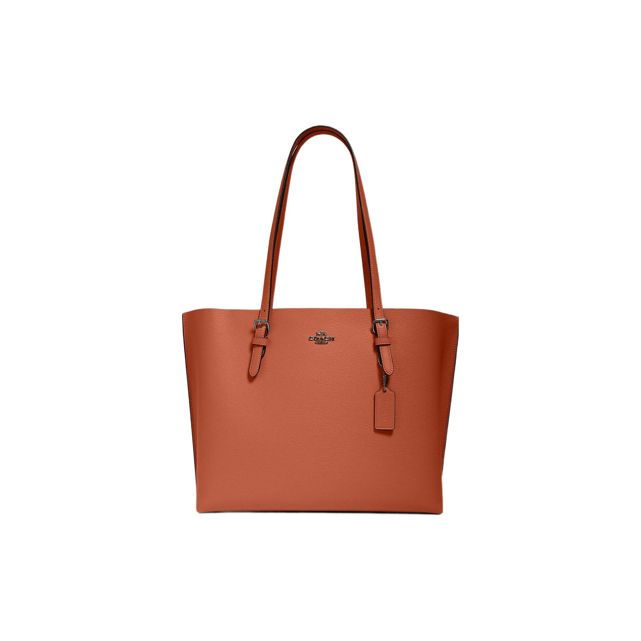 

Coach Mollie Tote Zipper Closure Multi-Functional Pockets Double-Sided Leather Tote Shopping Bag Shoulder Bag Women Tote Sunset-Red 1671-QBP2Q Basic Set (Bag+Dust Bag)
