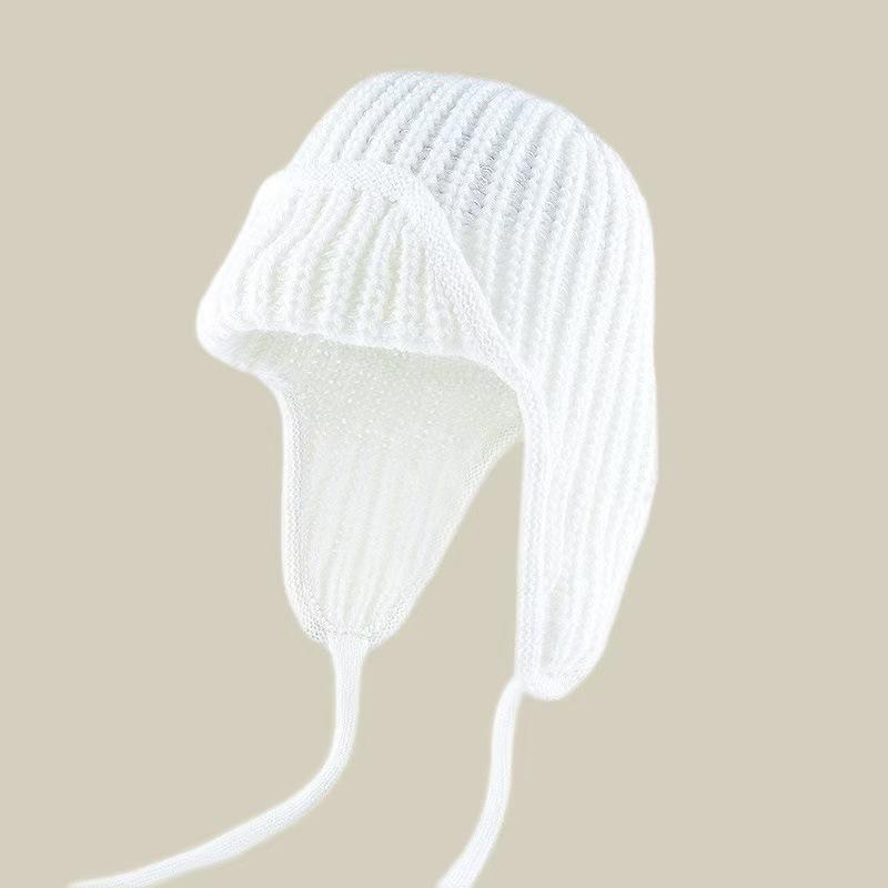 Women S Warm Knit Earflap Hat For Autumn Winter Big Head Circumference Slim Fit