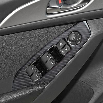 For Mazda 3 Axela Accessories 4pcs/set Car Interior Styling Carbon Fiber Auto Window Lift Button Panel Cover Case Sticker