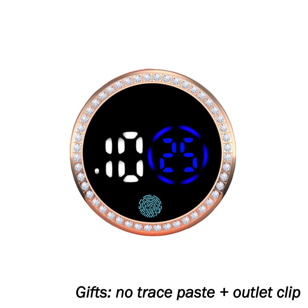 Bil Interiör Klocka Klocka Tillbehör Pekskärm Kvarts Klocka Fordon Elektronisk Prydnad Motorcykeltillbehör