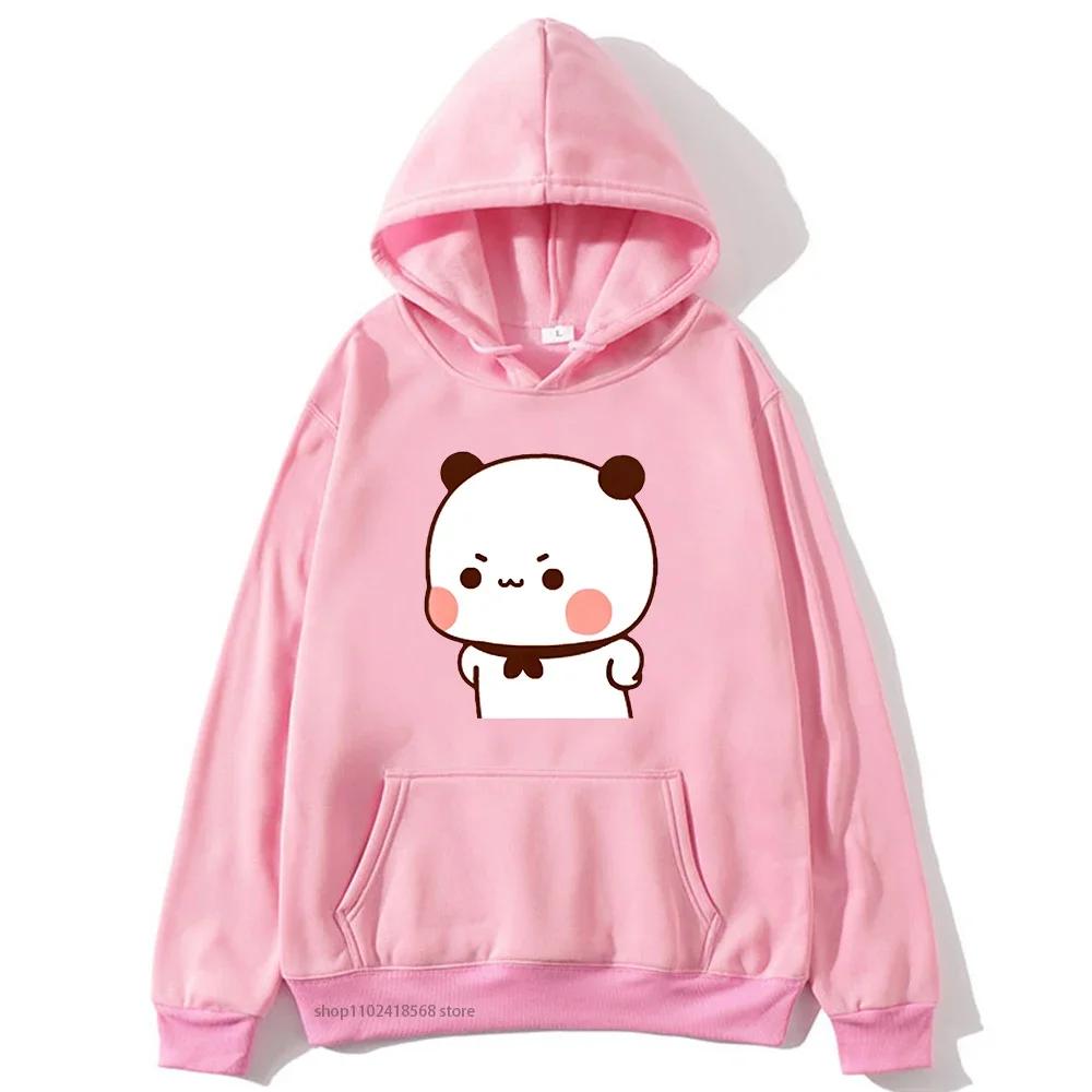 Cute Bubu Is Yelling At Dudu Hoodies for Men's Sweatshirt Women Couple Clothes Panda Bear Casual Kawaii Tops Fleece