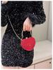 Luxury Diamond Heart Shape Clutch Evening Bag Shiny Crystal Handbag Wedding Dress Party Top-Handle Shoulder Bag Rhinestone