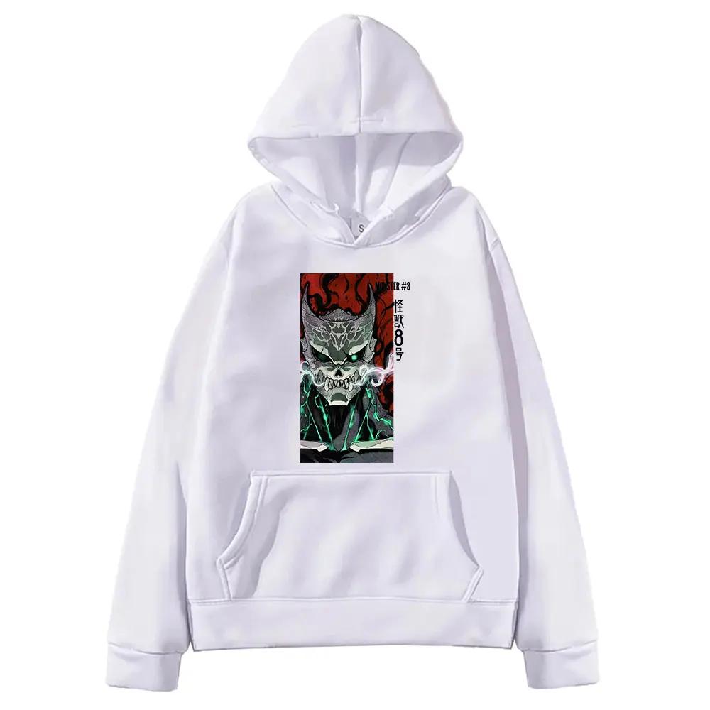 Manga Kaiju No.8 Print Sweatshirt Fall Long Sleeve Fleece Soft Hoodies Harajuku Oversized Anime Printed Streetwear Clothing