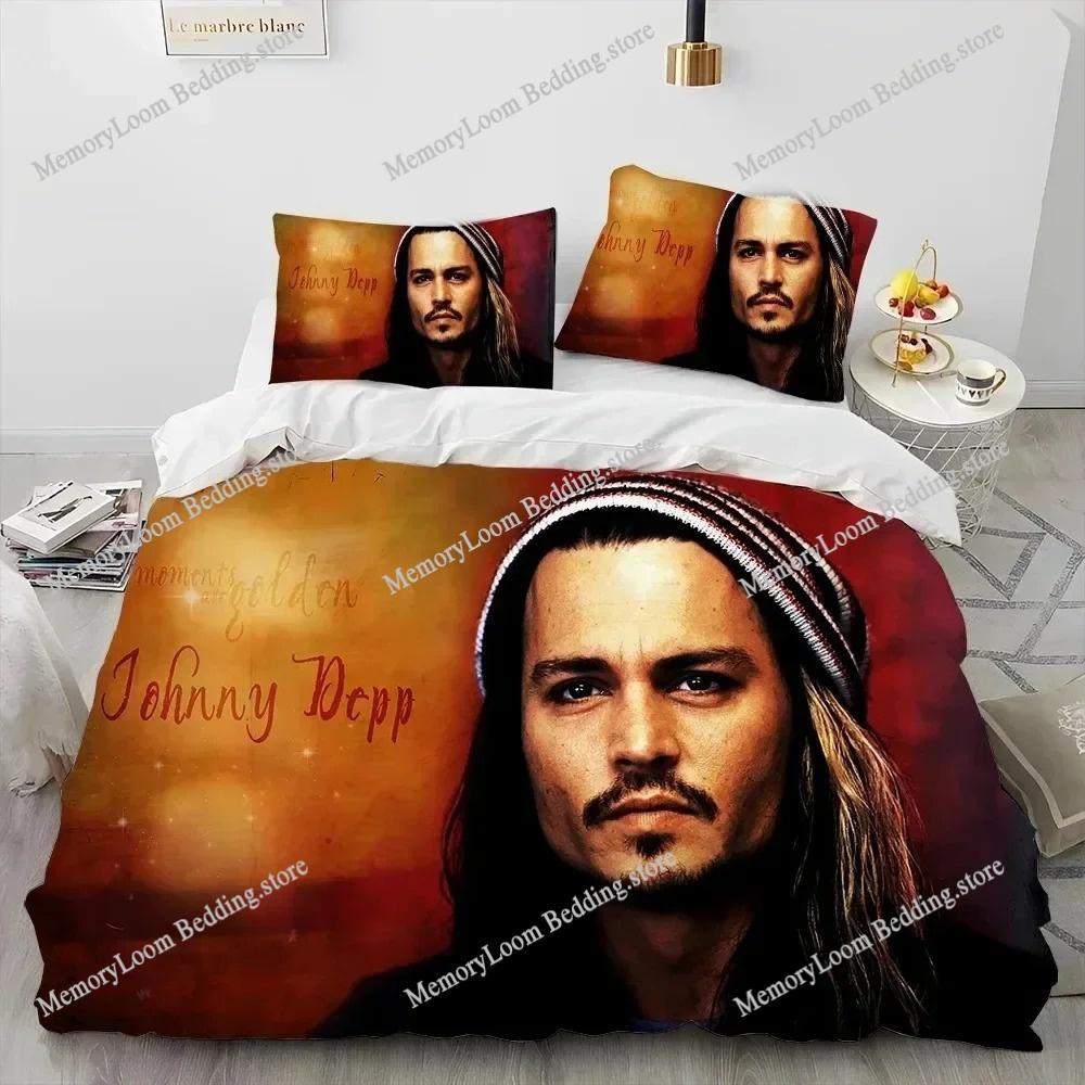 Movie Poster Cool Johnny Depp Bedding Set Single/Full/Queen Size 3D Print Duvet Cover Bedroom Decor Soft Set Home Textileextile