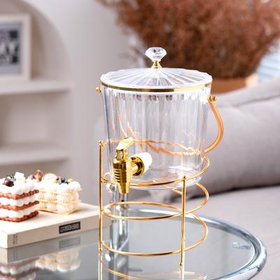 Ice Bucket Cold Kettle With Faucet Cold Drink Bucket Household Cold Kettle Iced Wine Barrel With Iron Frame