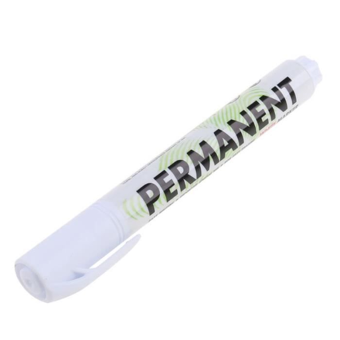 Stylo marqueur - Q6PA7HH802138 - Blanc - Encre permanente étanche - Pointe 3mm