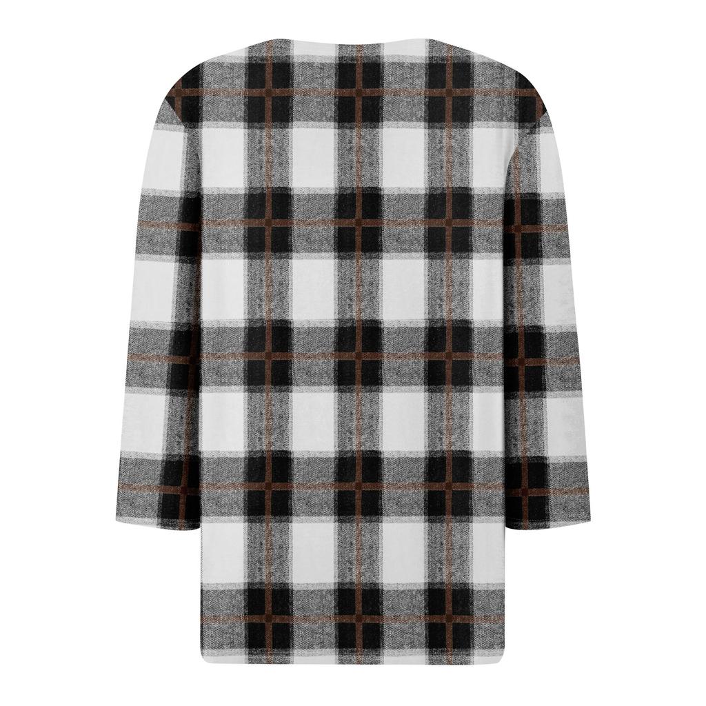 Women's Fashion Casual Three-quarter Sleeve V-neck Floral Print Top