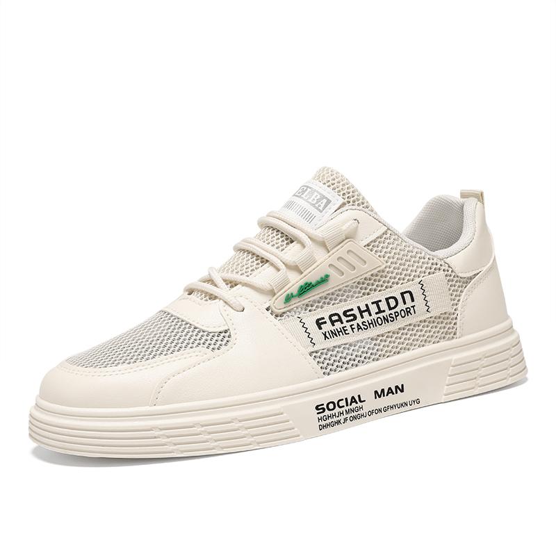 

Fashion White Men s Board Shoes Outdoor Casual Sports Walking Shoes Anti-slip Breathable Vulcanized Shoes Thick Sole Fashion Student 39 бежевый