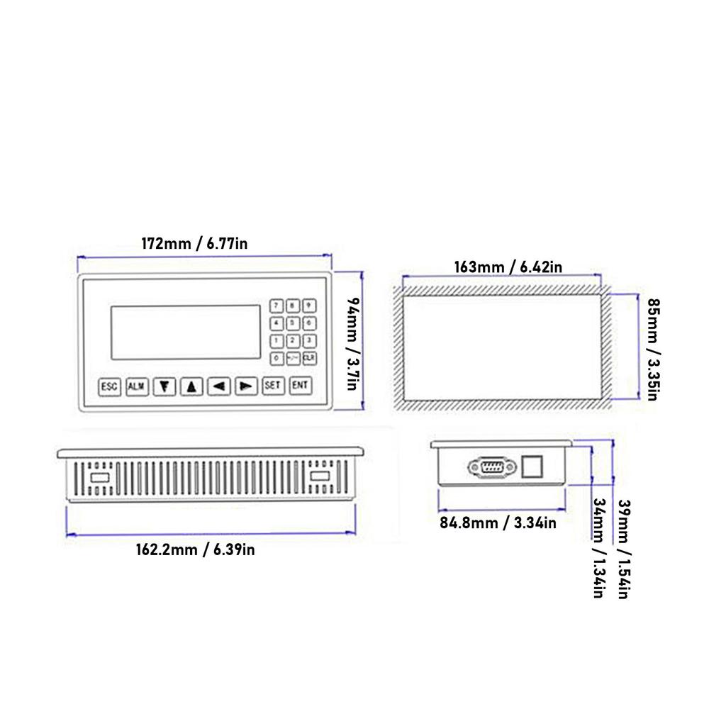 Text PLC Display Integrated Controller RS485 Port Analog Industrial Control Board Text Display Module