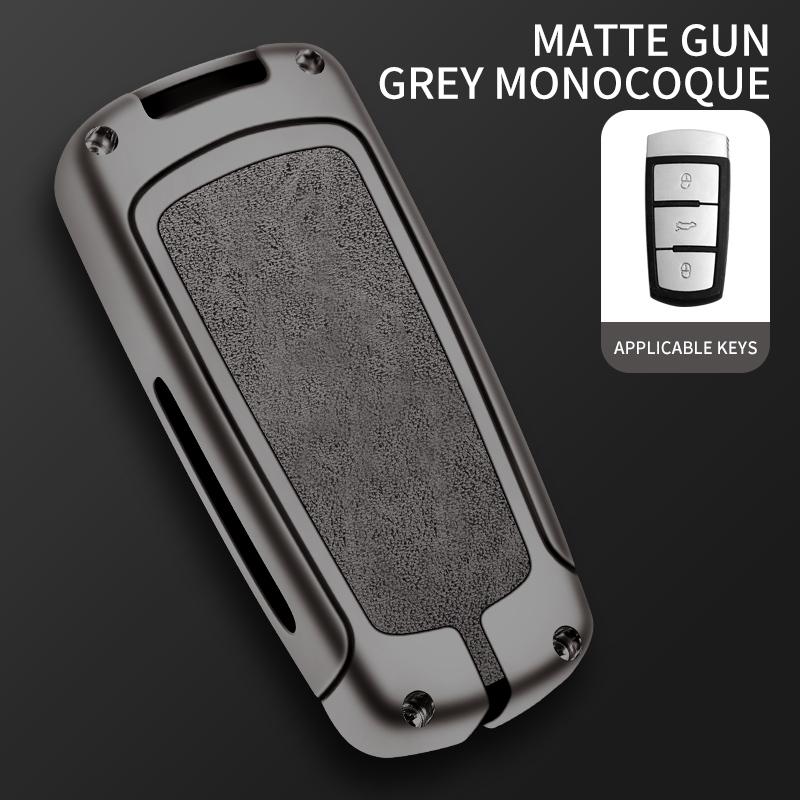 Leather Car Metal Key Case Cover For Vw Volkswagen Cc Passat Cc B6 B7 Protection Key Shell Skin Bag Only Case Accessories