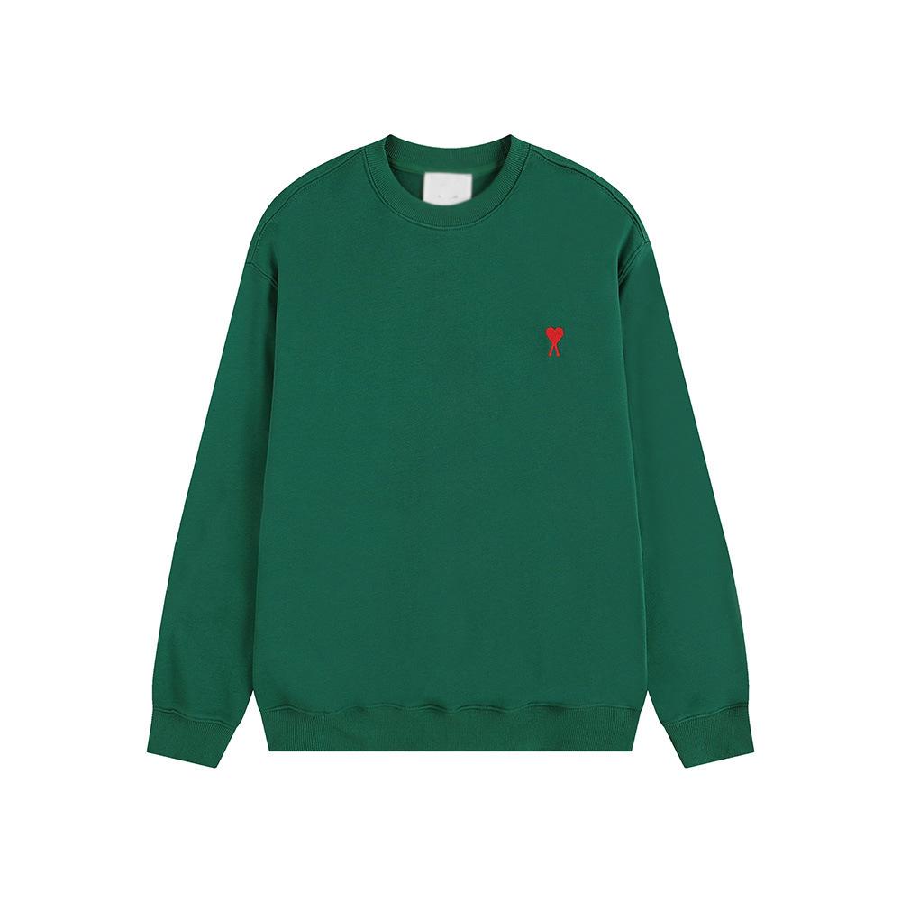Sweatshirt Unisexe AMI ANCIENT en Coton avec Petite Broderie Cœur - Style Automne/Hiver, Col Rond, Coupe Ample, Décontracté.
