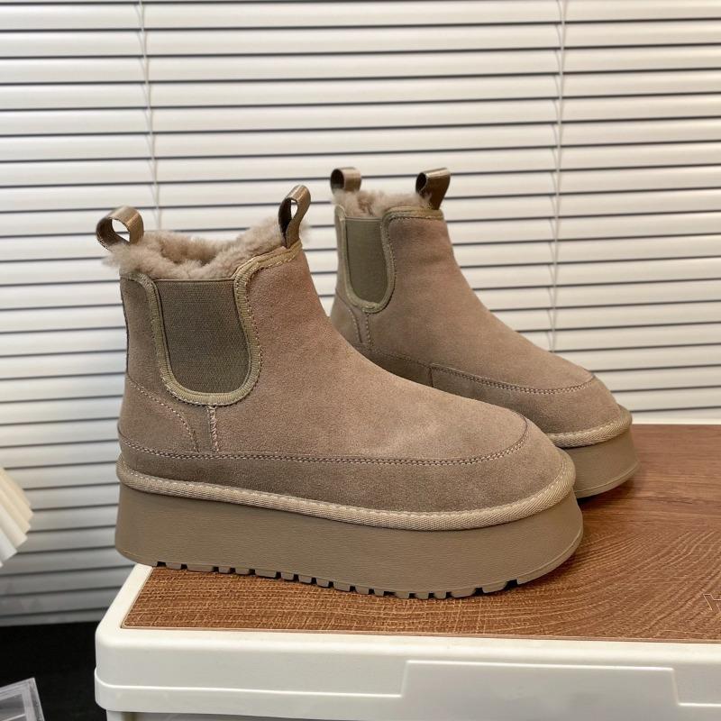 Chelsea Snow Boots Women's Winter New Thick-soled Piled Thickened Short Tube Inner Heightening Cotton Shoes Chimney Boots