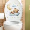 Cartoon Bear Moon Cloud Stars Wall Sticker Self-Adhesive Removable Hallway Dorm Home Decor