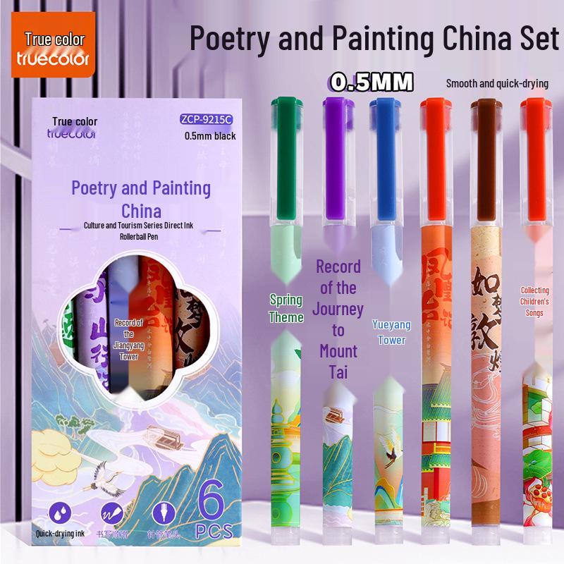 Zhencai Panda 0.5 Rollerball Pen: Stylish, Smooth, Quick-Drying. 0.5mm, Direct Ink, Quick Dry