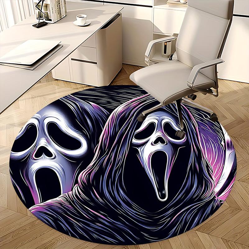 Scream Ghostface Stuhlmatte - Runder Teppich für Heimdekoration, Büro, Wohnzimmer, Schlafzimmer, Geschenkidee0490b