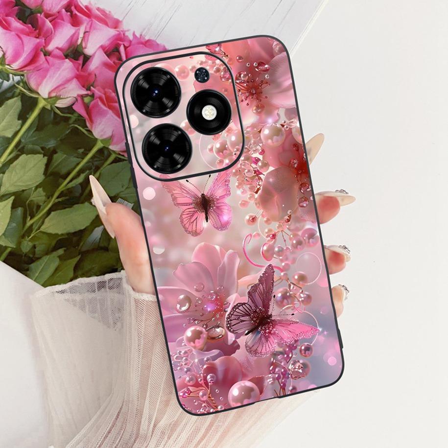 For Tecno Spark Go 2024 Case Spark 20 20C Shockproof Cover Fashion Butterfly TPU Soft Silicone Phone Shell For Tecno Pop 8 Funda