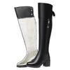 Over-knee Boots Medium Heel Thickened Full Wool Boots Women's Winter Boots Thick Heel Thick Sole Tall Boots Large Size Women's Cotton Boots