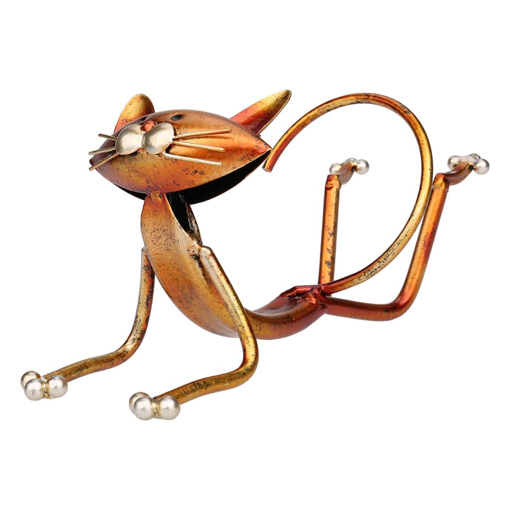 Katzenförmiger Weinhalter Weinregal Regal Metallskulptur Praktische Heimdekoration Handwerk
