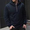 Men's Solid Color Half-Zip Sweatshirt Hoodie Men's Sports Large Size Casual Sweatshirt