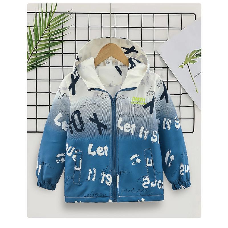 Jungen Farbverlauf Kinder Oberbekleidung Frühling Freizeit Große Kinder Windjacke