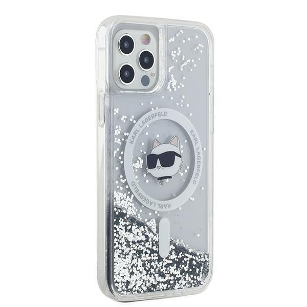 Karl Lagerfeld Klhmp12Mlgchsgh Iphone 12/12 Pro 6.1 Hardcase Transparent Liquid Glitter Choupette Head Magsafe