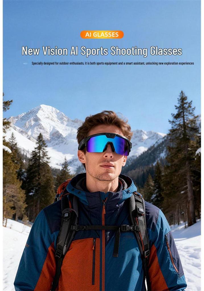 Crosser Q01 Smart Glasses: 8MP Camera, Video Recording, 6-Axis Gyro Stabilization, Ideal for Outdoor Sports & Cycling.