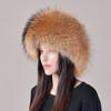 Fox Hair Hat Winter Women's Fur Hat Warm Ear Protection Princess Bun Hat