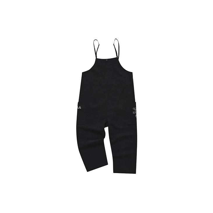 Fila Fusion Tokyo Studio Letter Logo Print Loose Woven Overalls Women Overalls Deep-Black T11W226305FBK